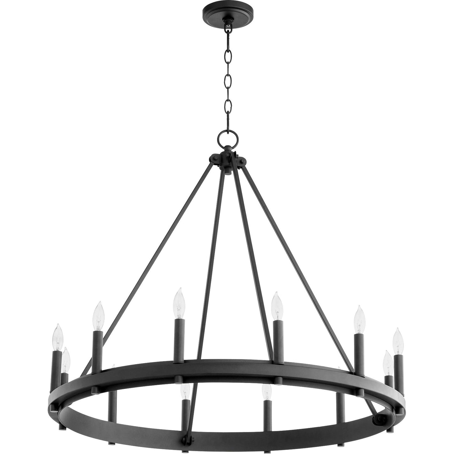 Quorum Aura 611-12-69 Chandelier - Textured Black