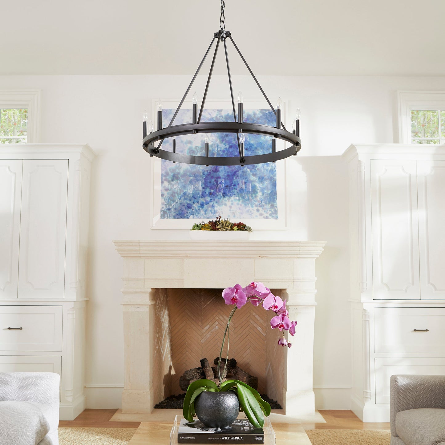 Quorum Aura 611-12-69 Chandelier - Textured Black