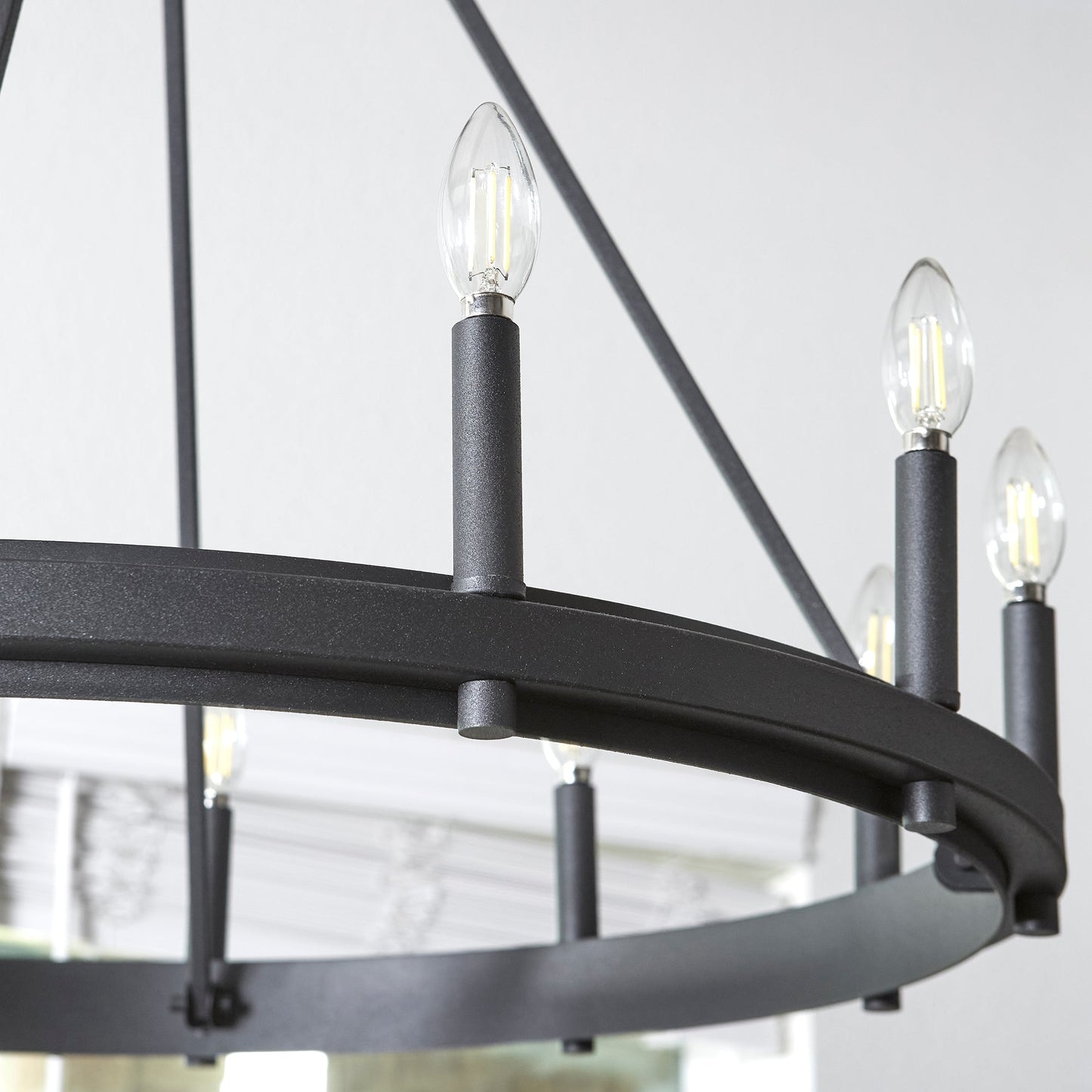 Quorum Aura 611-12-69 Chandelier - Textured Black