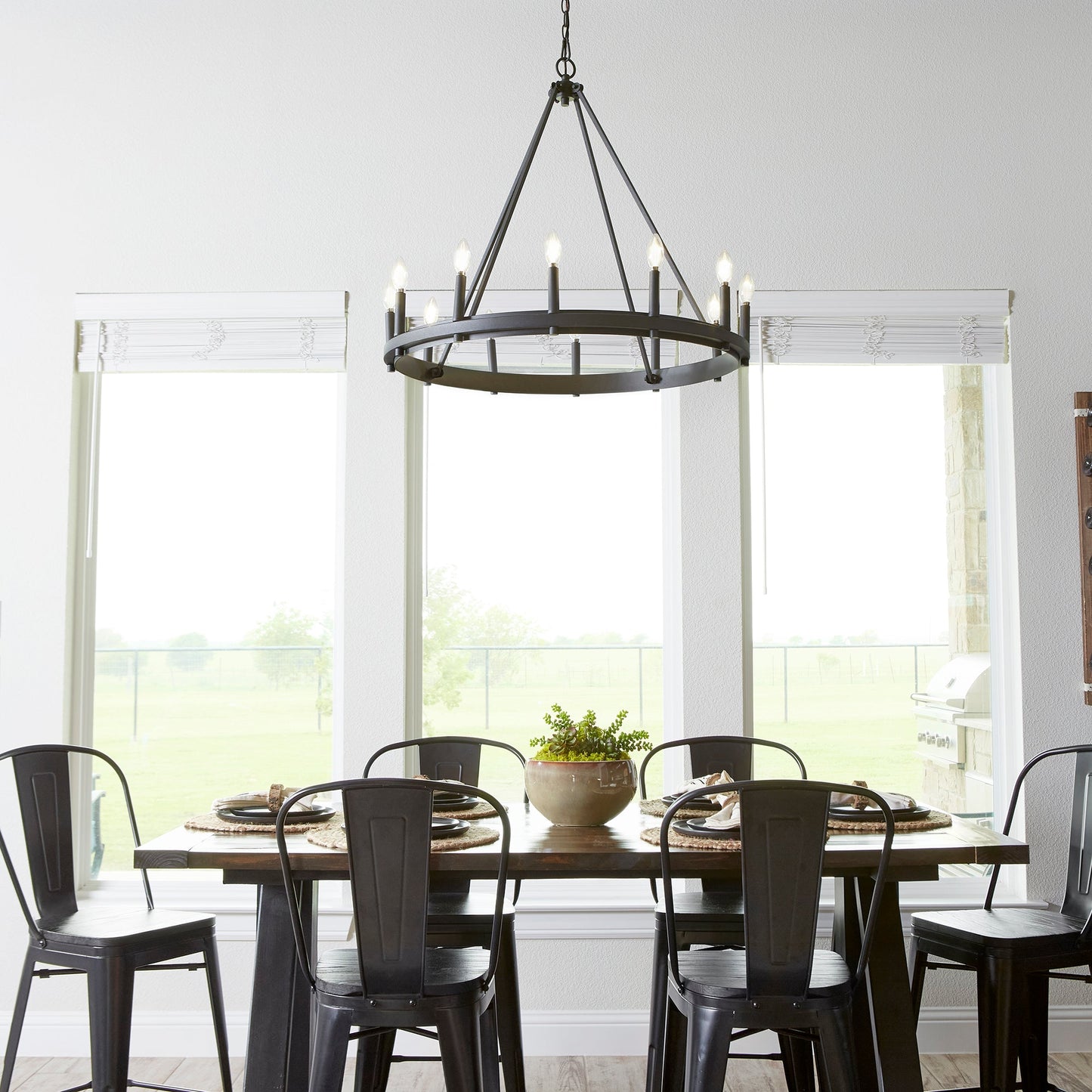 Quorum Aura 611-12-69 Chandelier - Textured Black