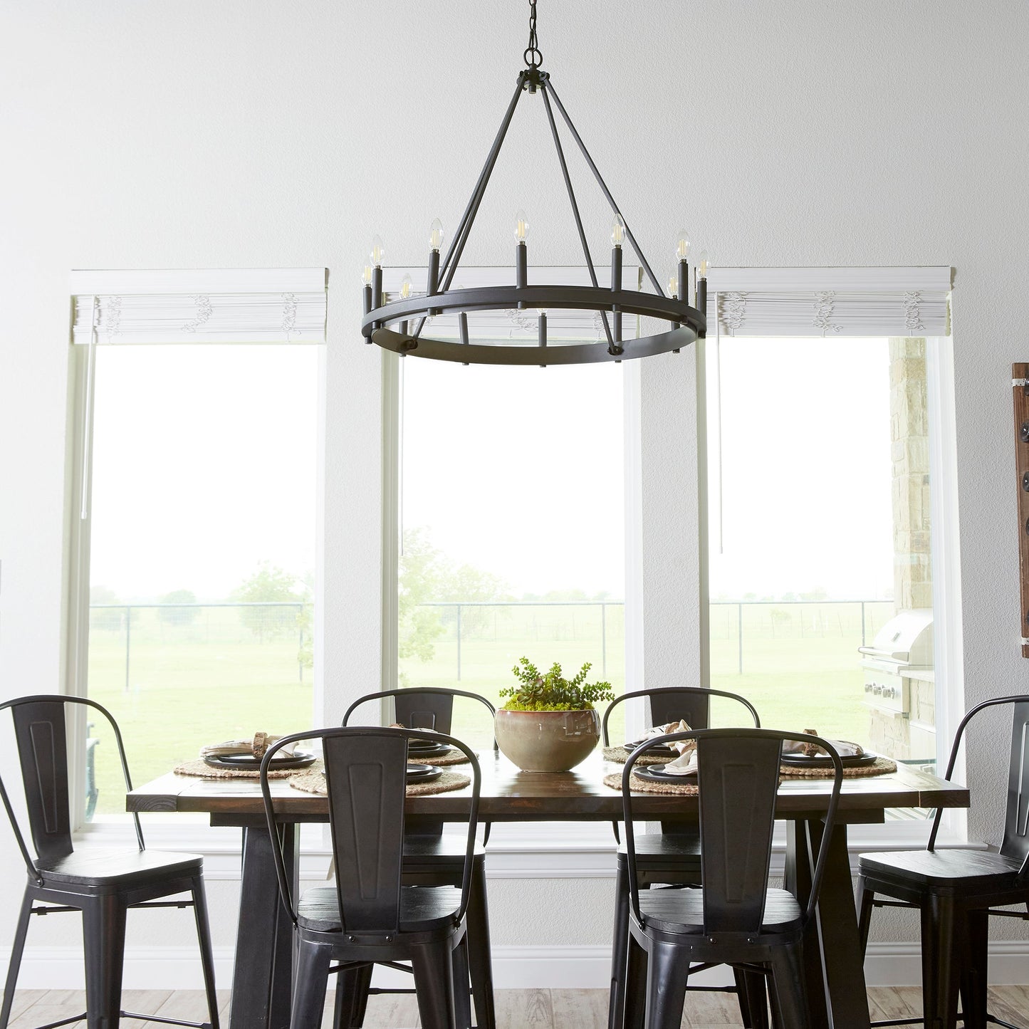 Quorum Aura 611-12-69 Chandelier - Textured Black