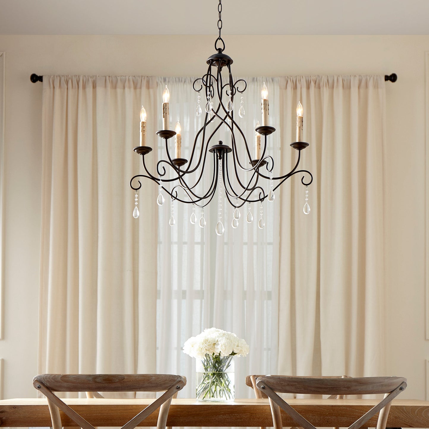 Quorum Cilia 6116-6-86 Chandelier - Oiled Bronze