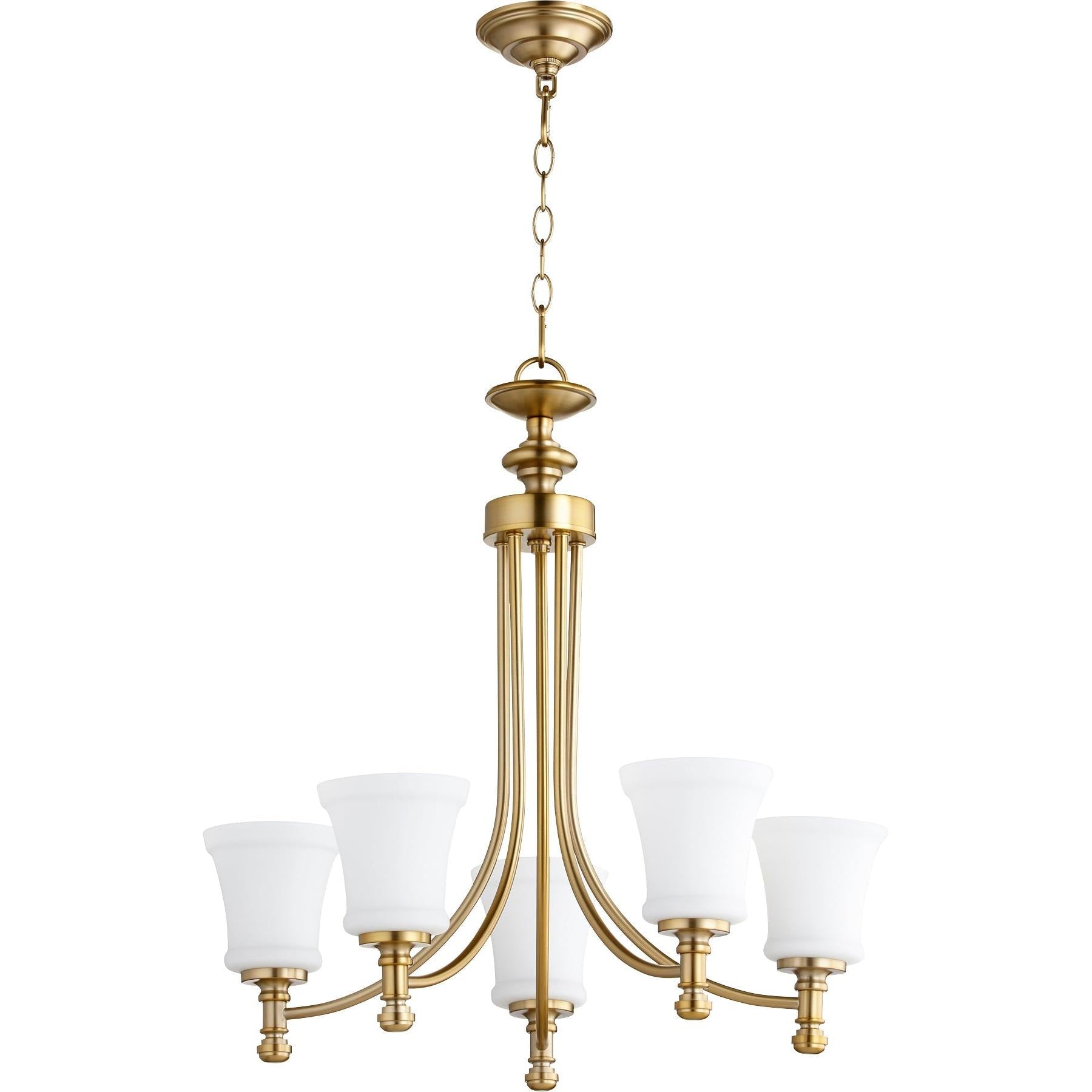Quorum Rossington 6122-5-80 Chandelier - Aged Brass