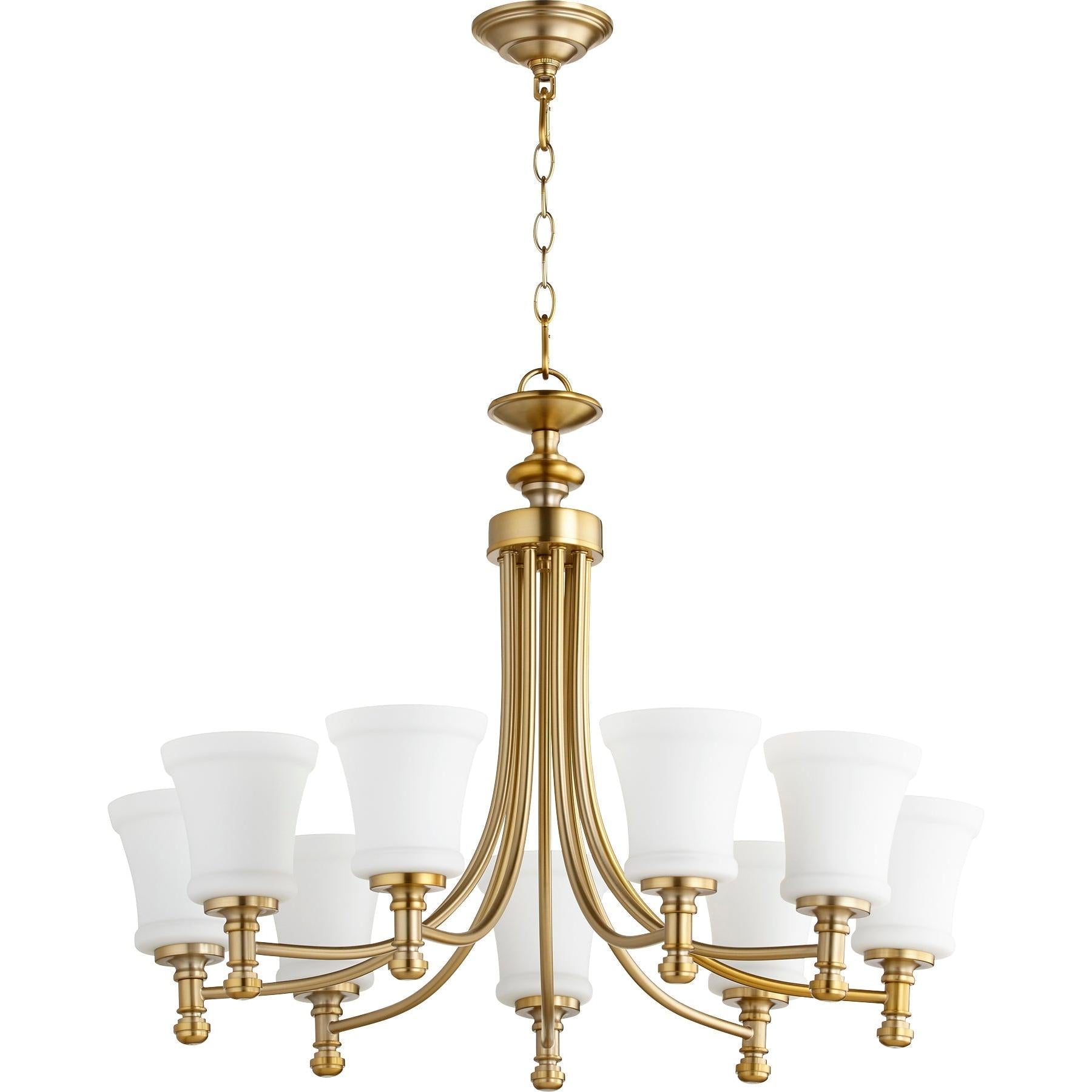 Quorum Rossington 6122-9-80 Chandelier - Aged Brass