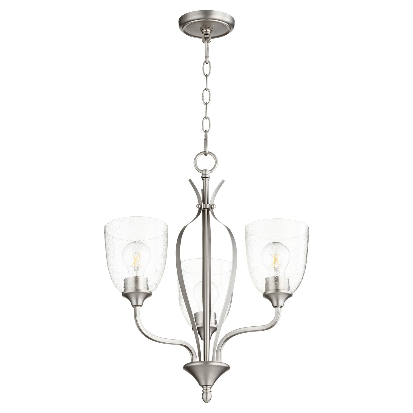 Quorum Jardin 6127-3-265 Chandelier - Satin Nickel W/ Clear/seeded