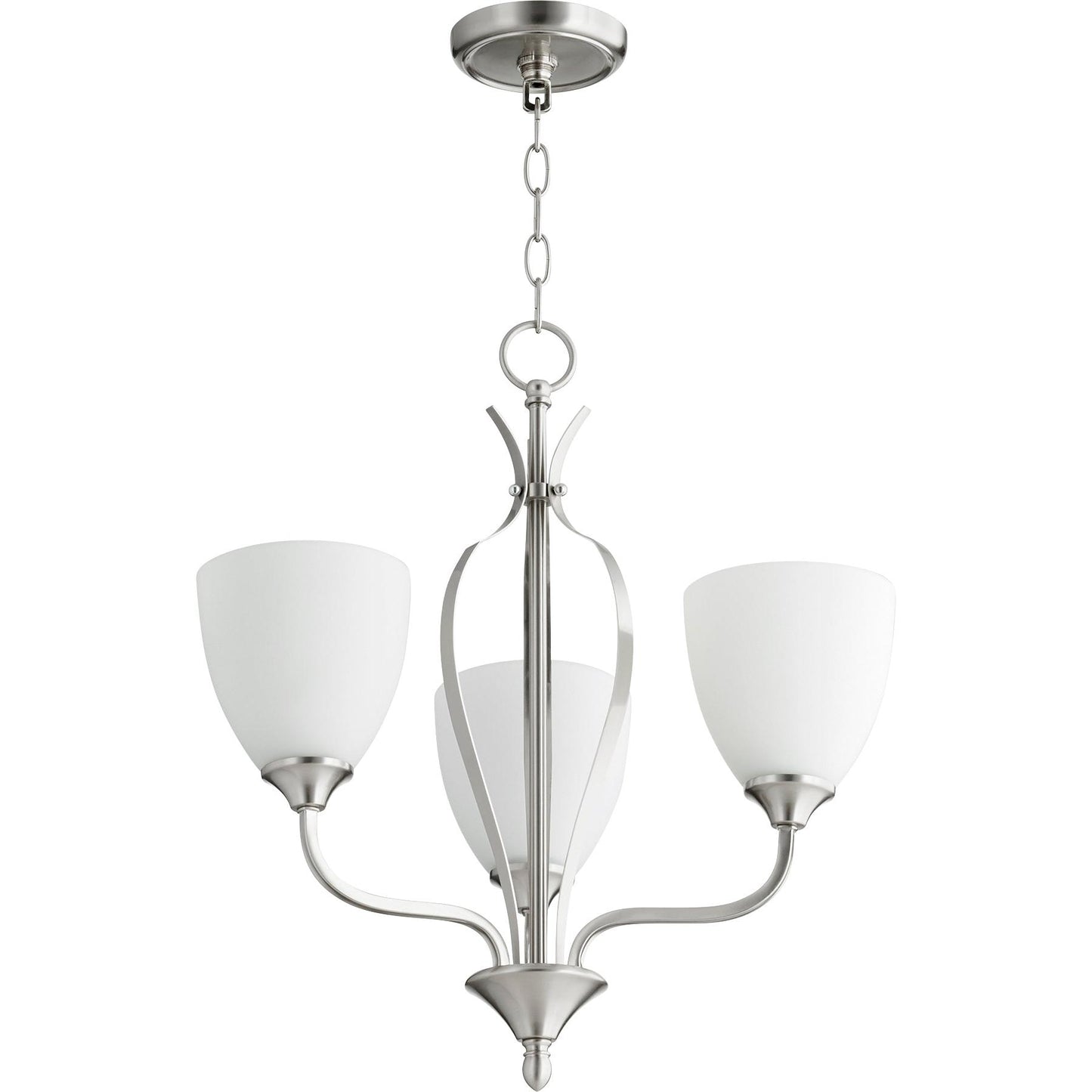 Quorum Jardin 6127-3-65 Chandelier - Satin Nickel