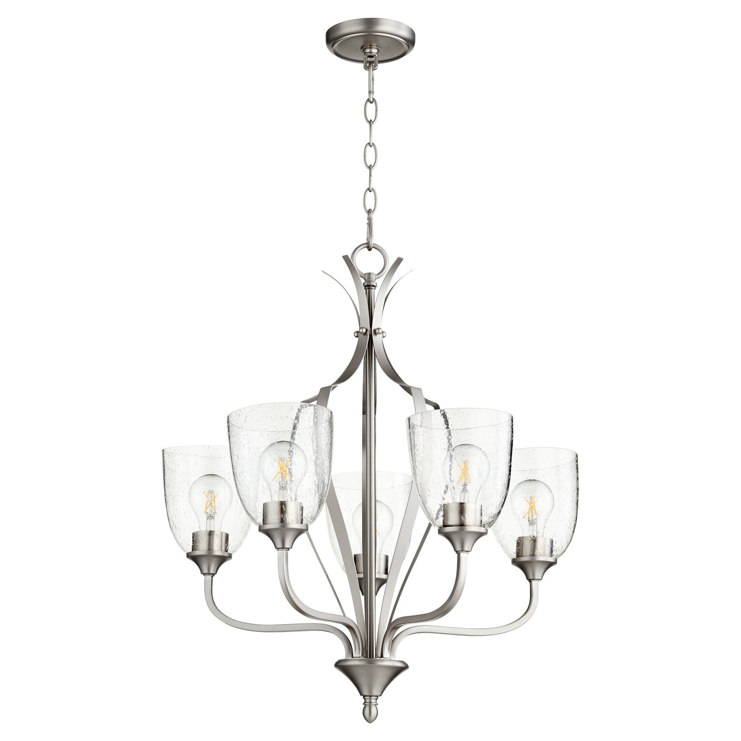 Quorum Jardin 6127-5-265 Chandelier - Satin Nickel W/ Clear/seeded
