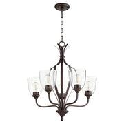 Quorum Jardin 6127-5-286 Chandelier - Oiled Bronze W/ Clear/seeded