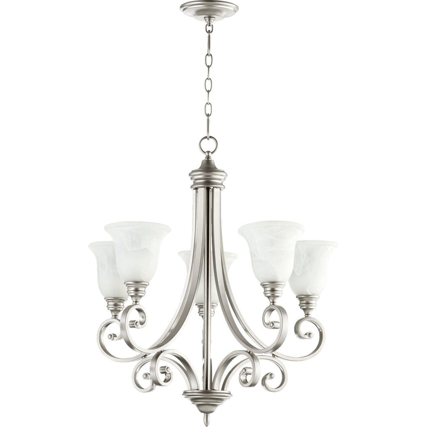 Quorum Bryant 6154-5-64 Chandelier - Classic Nickel
