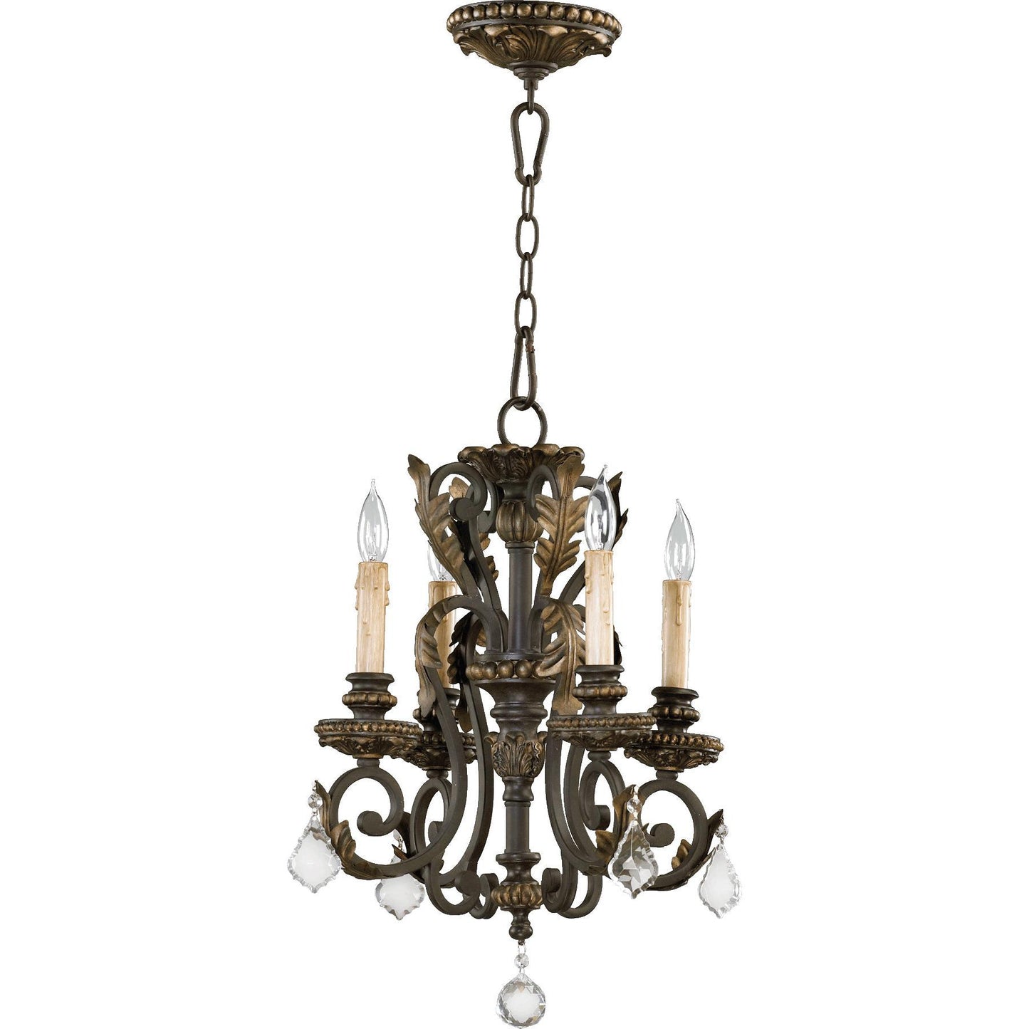 Quorum Rio Salado 6157-4-44 Chandelier - Toasted Sienna With Mystic Silver