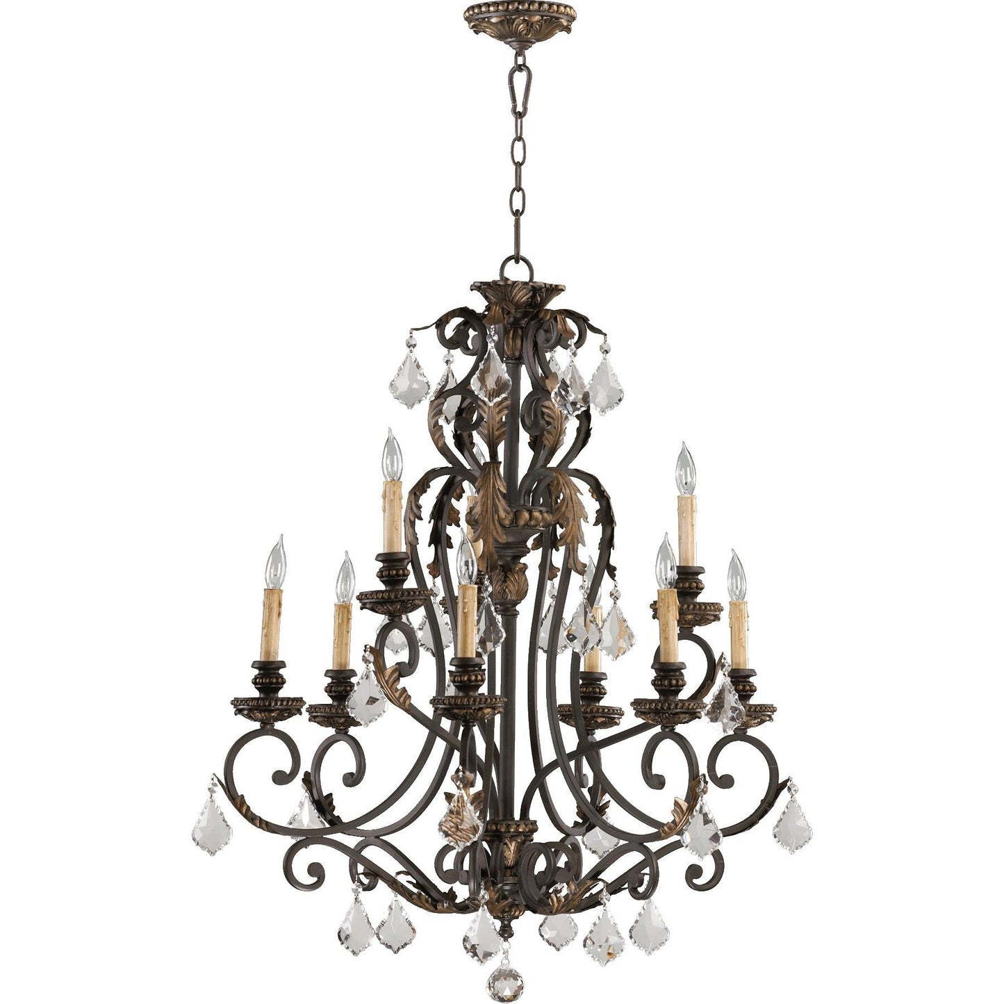 Quorum Rio Salado 6157-9-44 Chandelier - Toasted Sienna With Mystic Silver