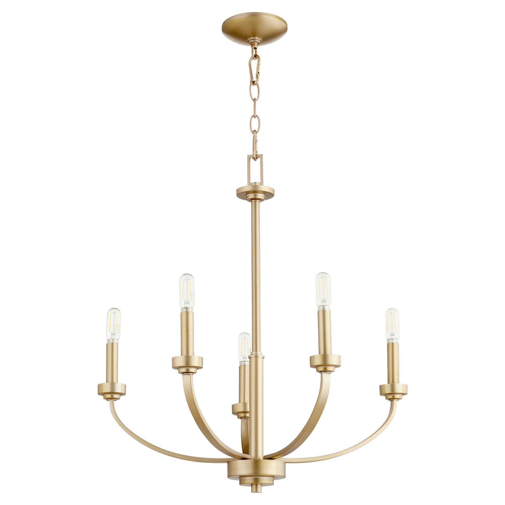 Quorum Reyes 6160-5-80 Chandelier - Aged Brass