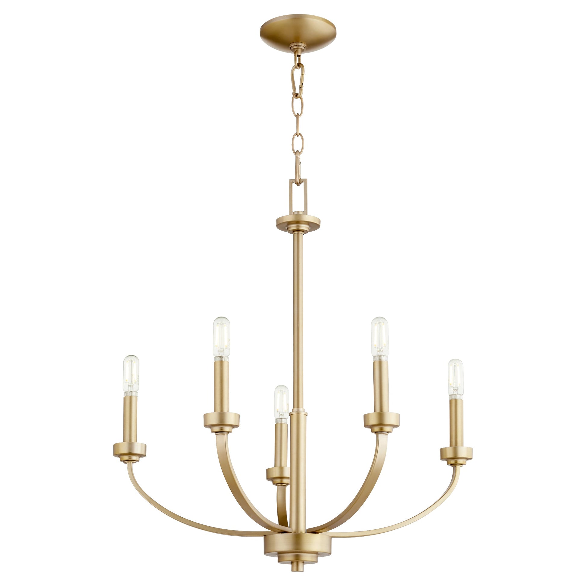 Quorum Reyes 6160-5-80 Chandelier - Aged Brass