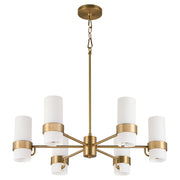 Quorum 6169-6-47 Chandelier, UL Damp Rated, Brushed Brass