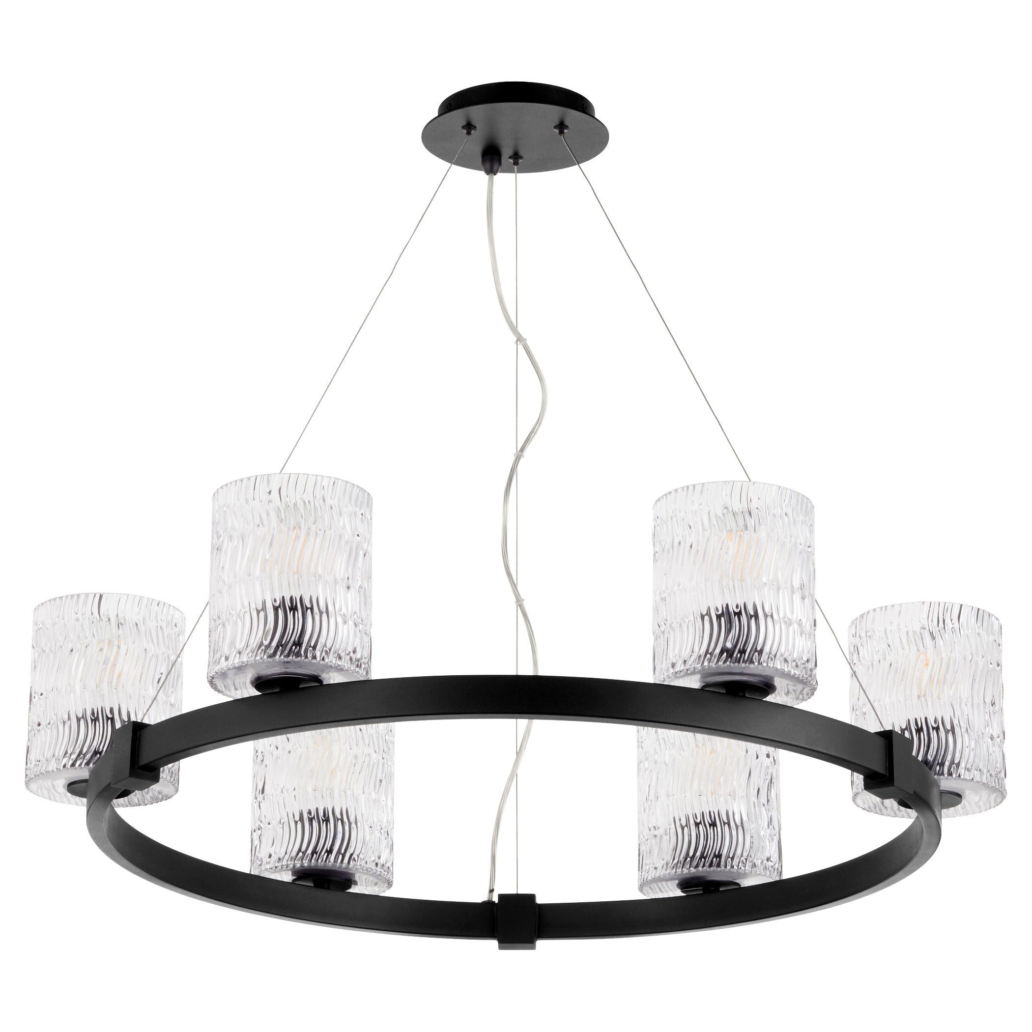 Quorum Stadium 6184-6-69 Chandelier - Textured Black
