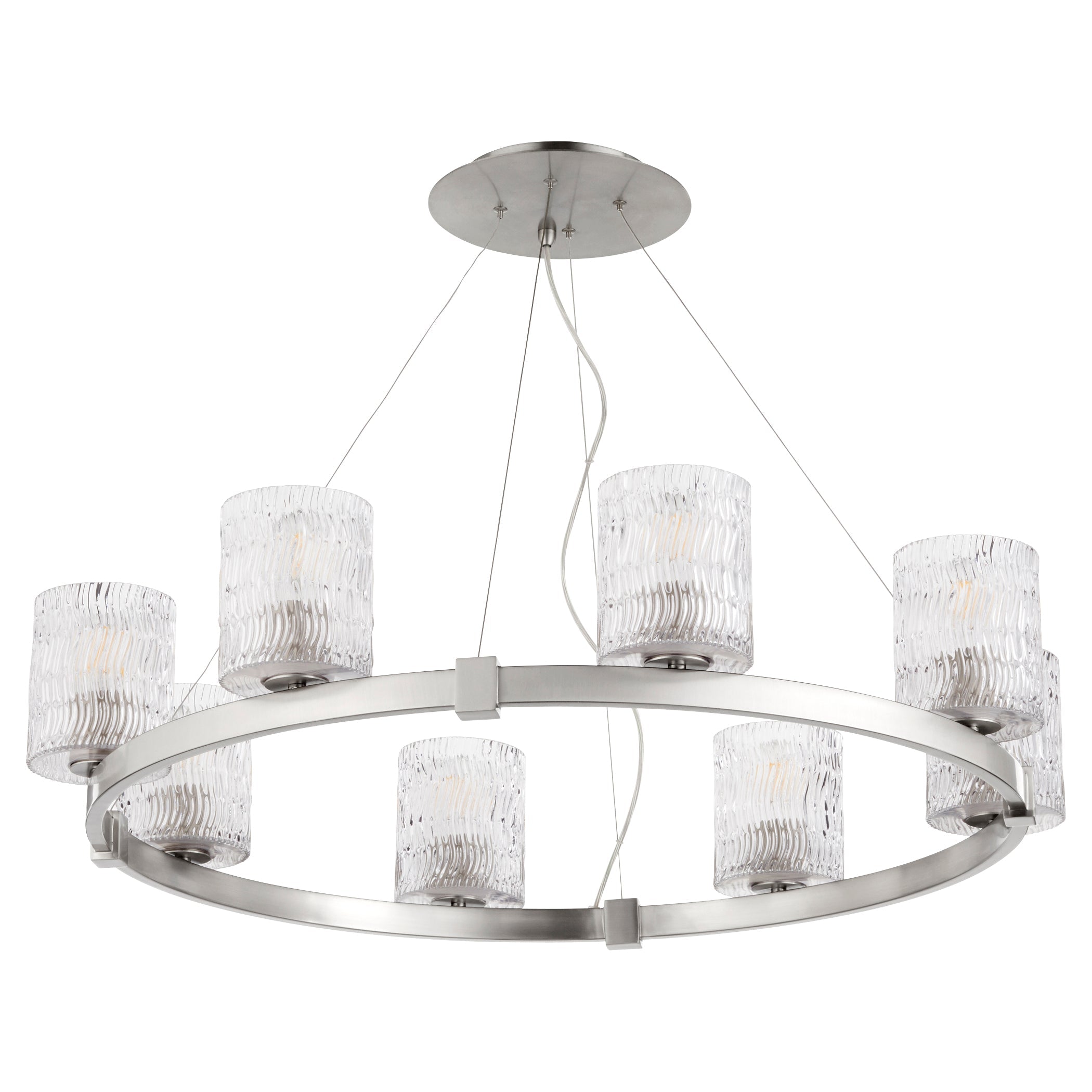 Quorum Stadium 6184-8-65 Chandelier - Satin Nickel