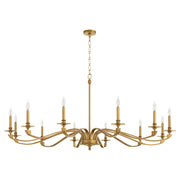 Quorum 6240-12-47 Chandelier, UL Damp Rated, Brushed Brass