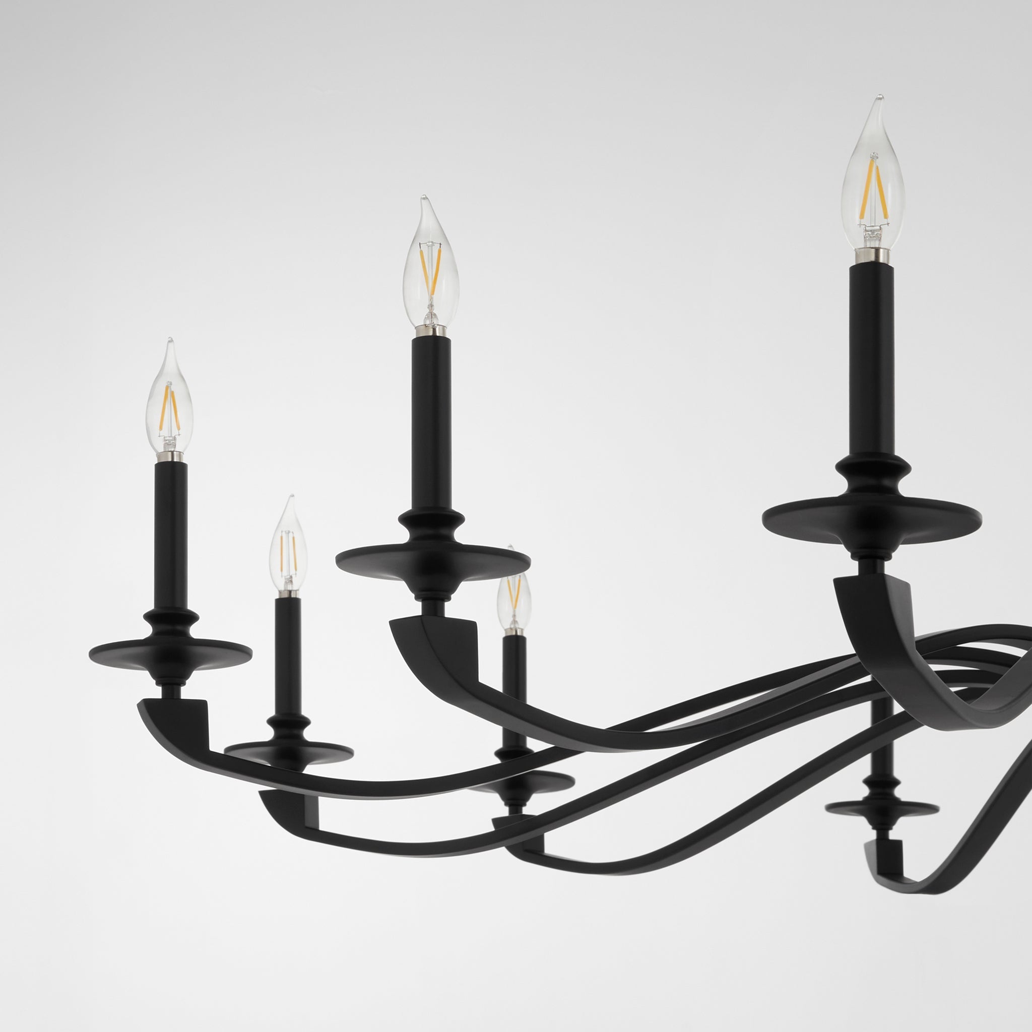 Quorum Chantelle 6240-12-59 Chandelier, UL Damp Rated, Matte Black