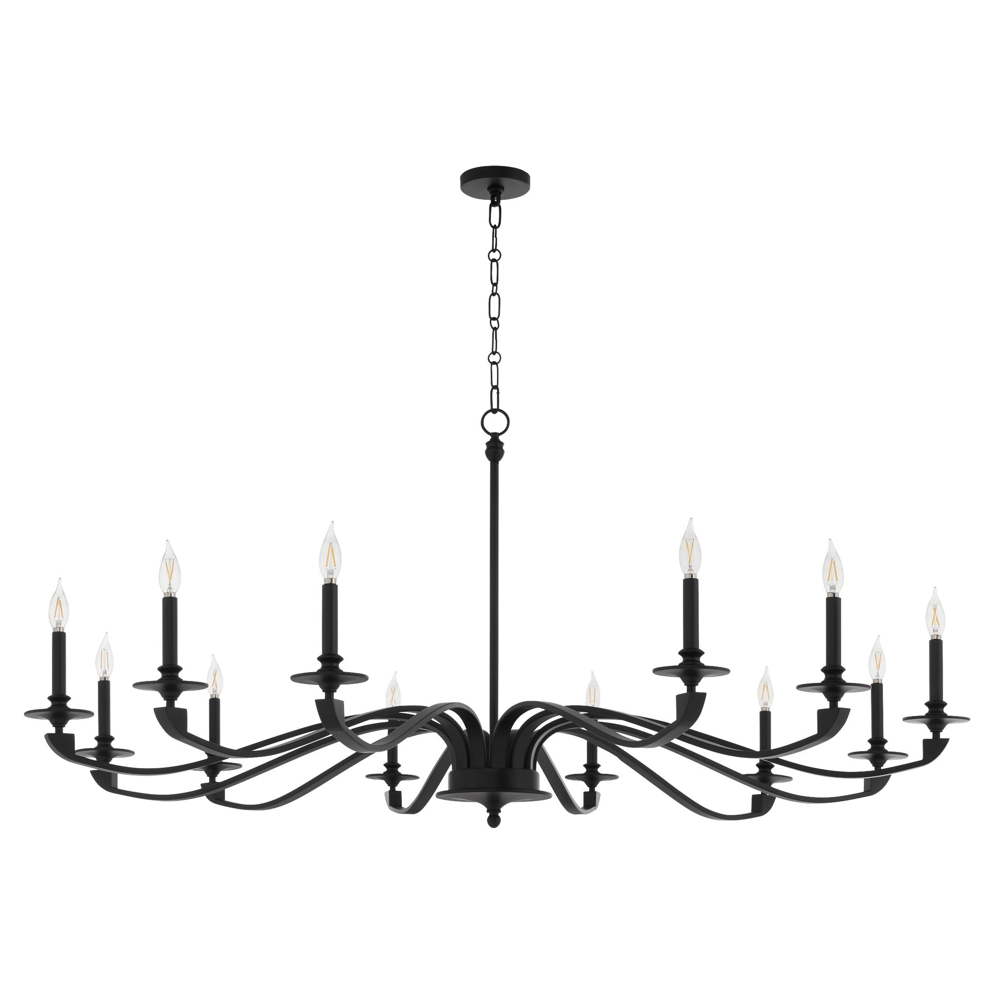 Quorum Chantelle 6240-12-59 Chandelier, UL Damp Rated, Matte Black