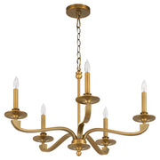 Quorum Chantelle 6240-5-47 Chandelier, UL Damp Rated, Brushed Brass