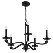 Quorum 6240-5-59 Chandelier, UL Damp Rated, Matte Black