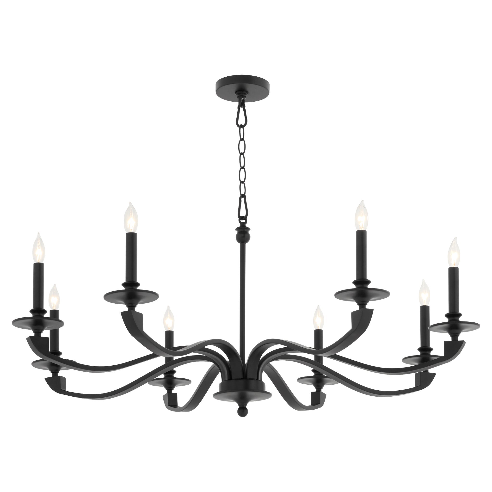 Quorum Chantelle 6240-8-59 Traditional Candelabra Chandelier - Matte Black