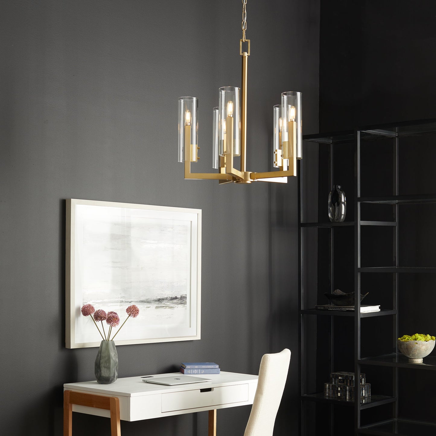 Quorum Harbin 6277-5-80 Chandelier - Aged Brass