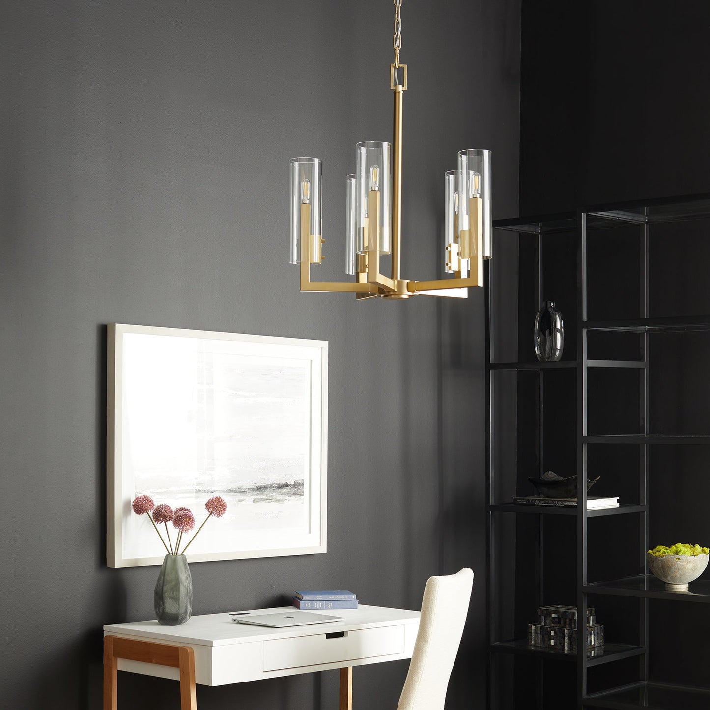 Quorum Harbin 6277-5-80 Chandelier - Aged Brass
