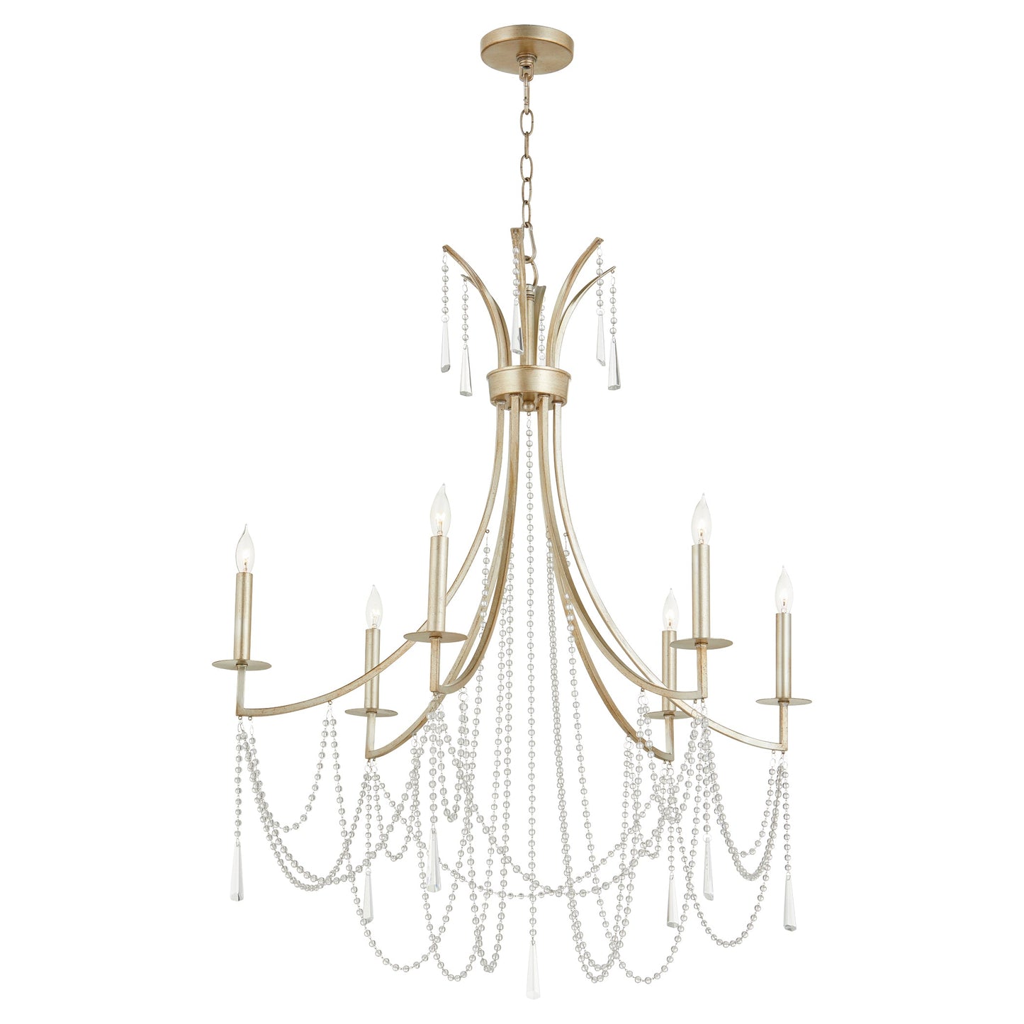 Quorum Malin 628-6-60 Chandelier - Antique Silver