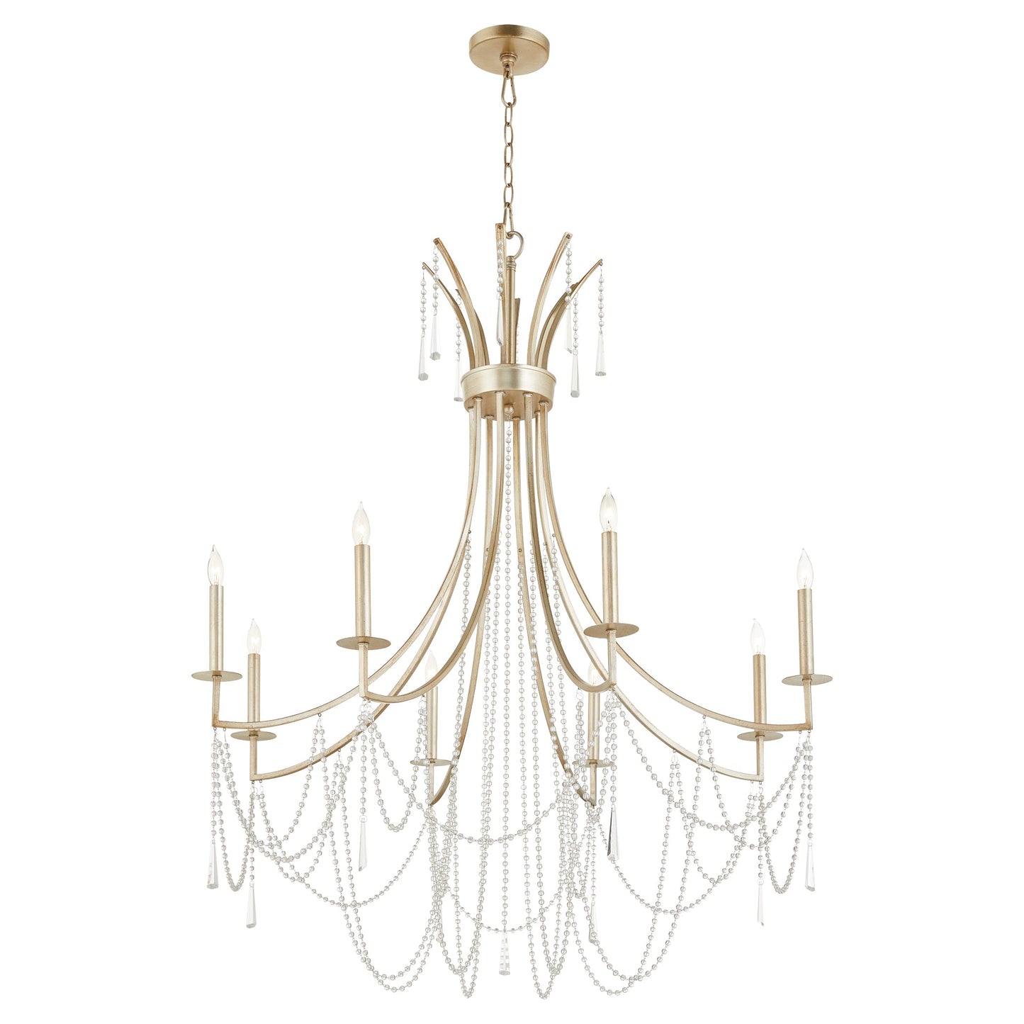 Quorum Malin 628-8-60 Chandelier - Antique Silver