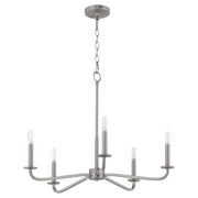 Quorum 6307-5-65 Chandelier, UL Damp Rated, Satin Nickel