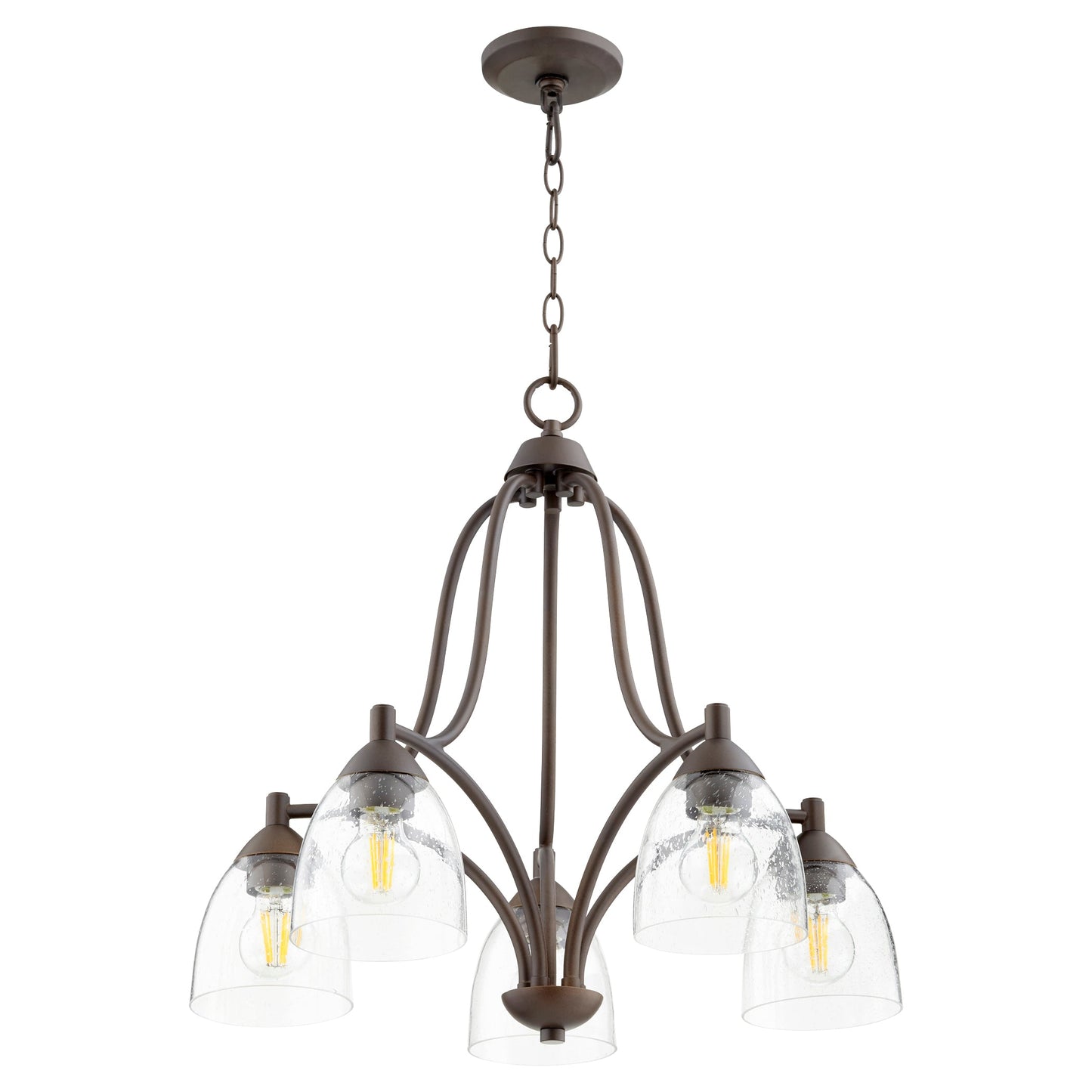 Quorum Barkley 6369-5-286 Nook - Oiled Bronze W/ Clear/seeded