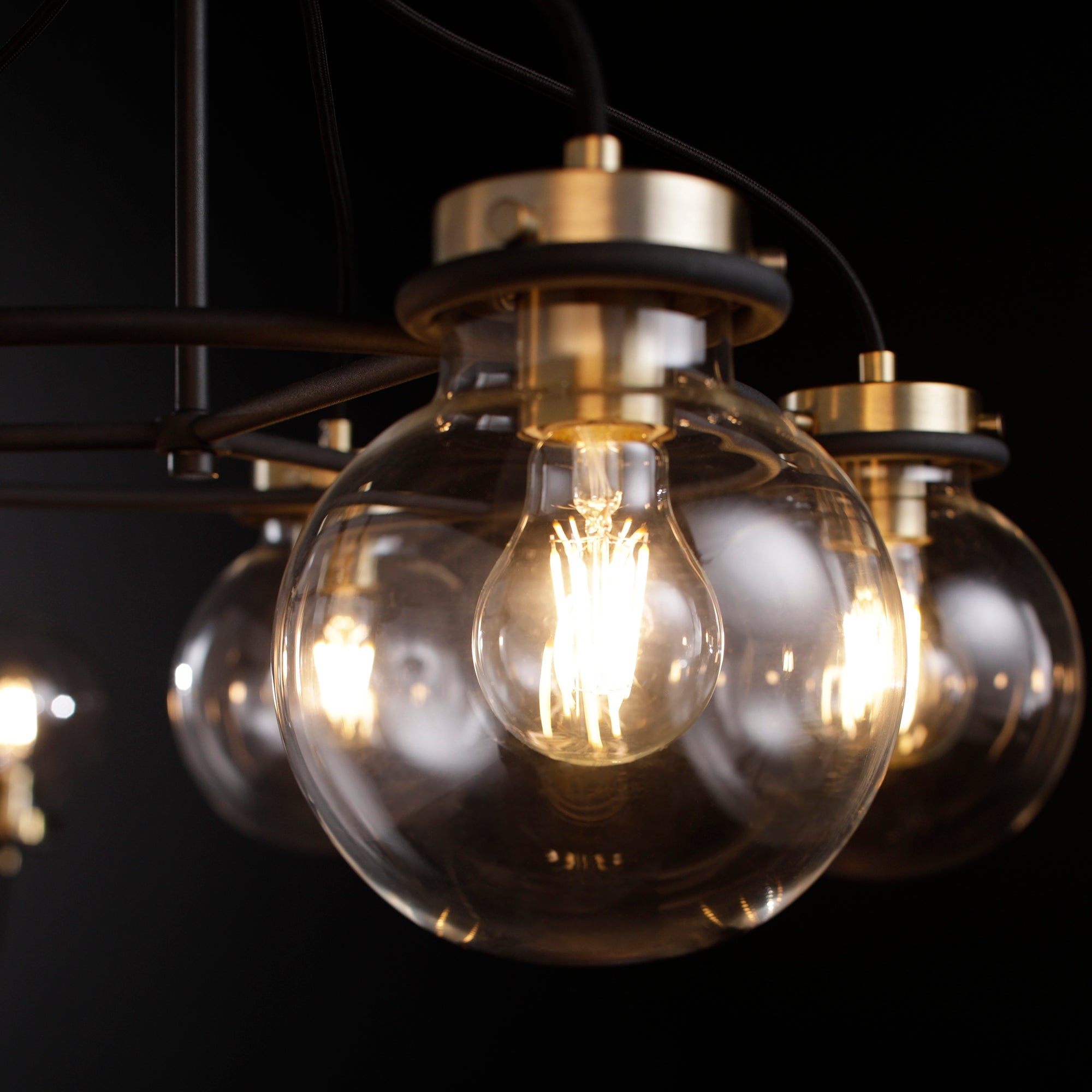 Quorum Centauri 638-8-69 Chandelier - Textured Black W/ Aged Brass