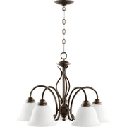 Quorum Spencer 6410-5-186 Nook - Oiled Bronze W/ Satin Opal