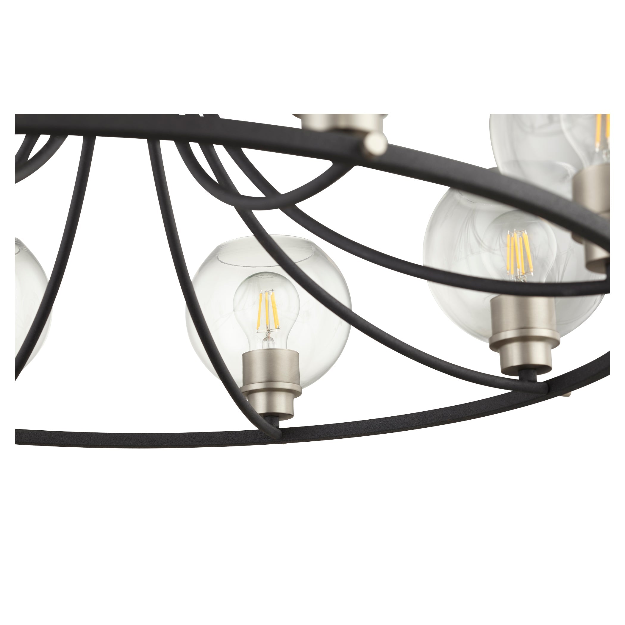 Quorum Clarion 672-8-6965 Chandelier - Textured Black W/ Satin Nickel