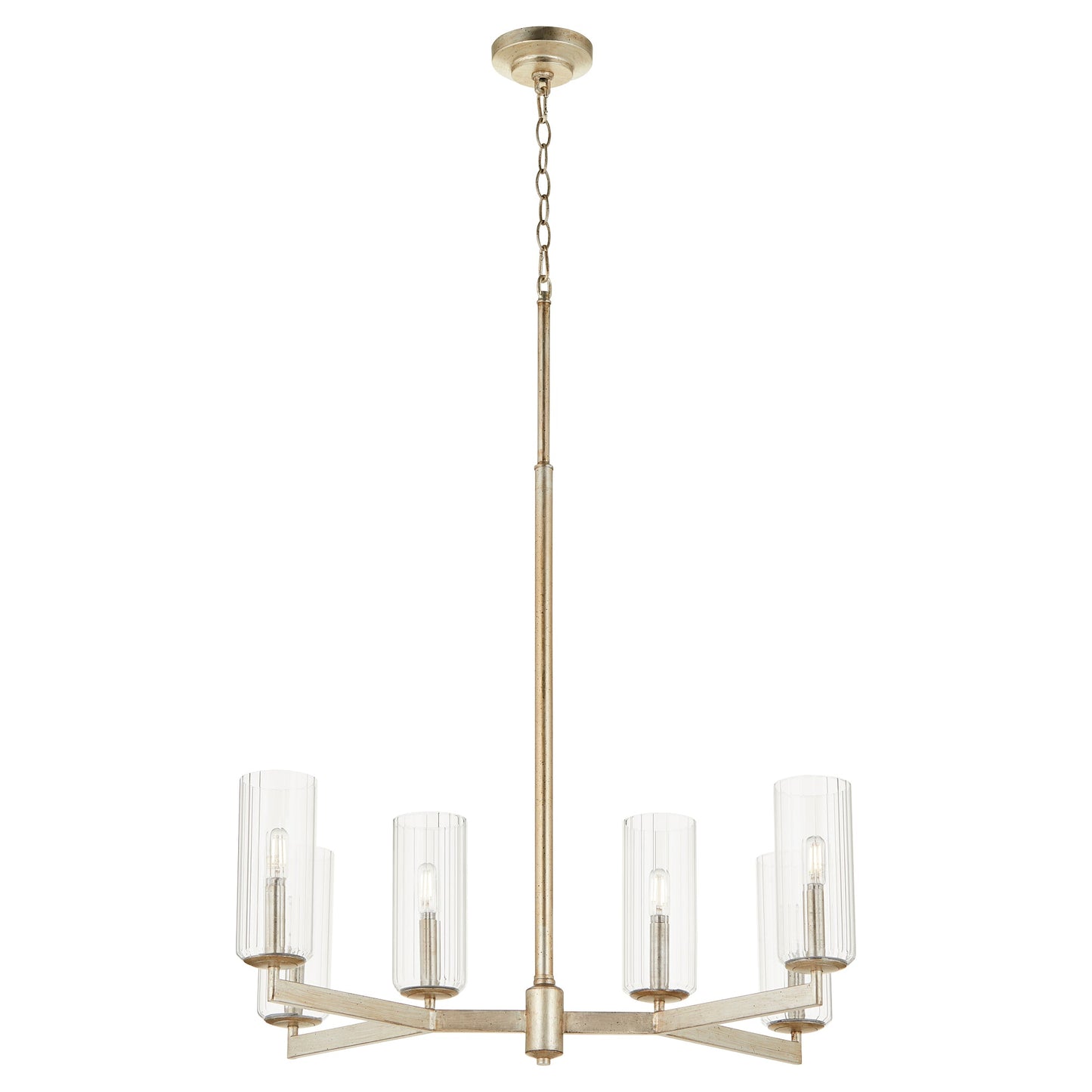 Quorum Merrick 674-6-60 Chandelier - Aged Silver Leaf