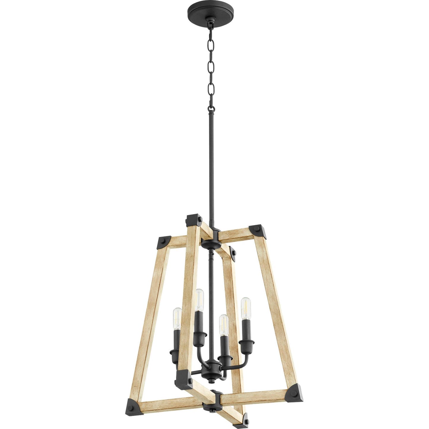 Quorum Alpine 6789-4-69 Entry - Textured Black W/ Driftwood Finish