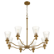 Quorum 6803-8-47 Chandelier, UL Damp Rated, Brushed Brass