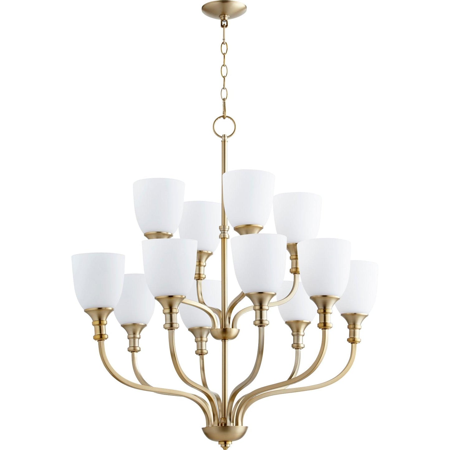 Quorum Richmond 6811-12-80 Chandelier - Aged Brass