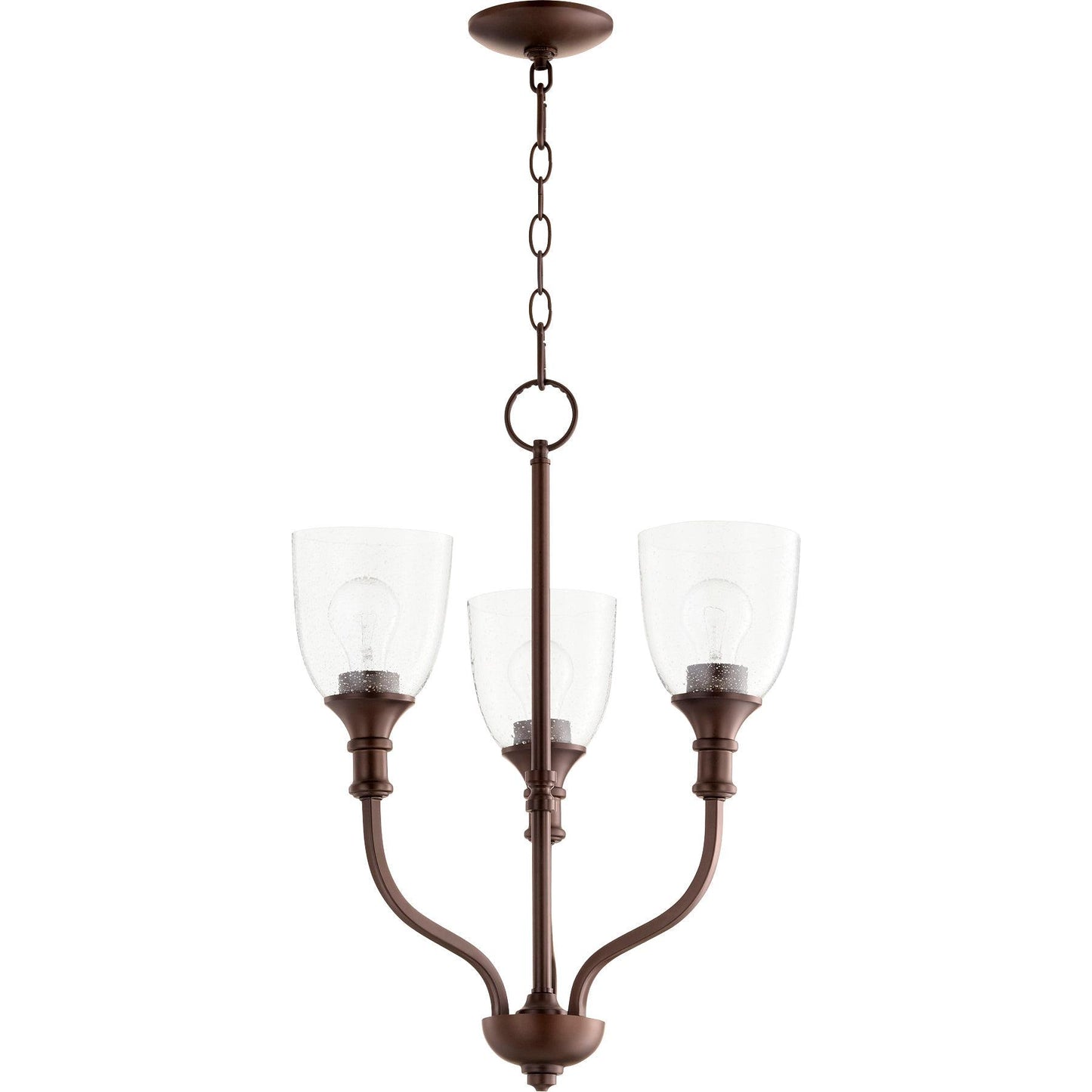 Quorum Richmond 6811-3-186 Chandelier - Oiled Bronze W/ Clear/seeded