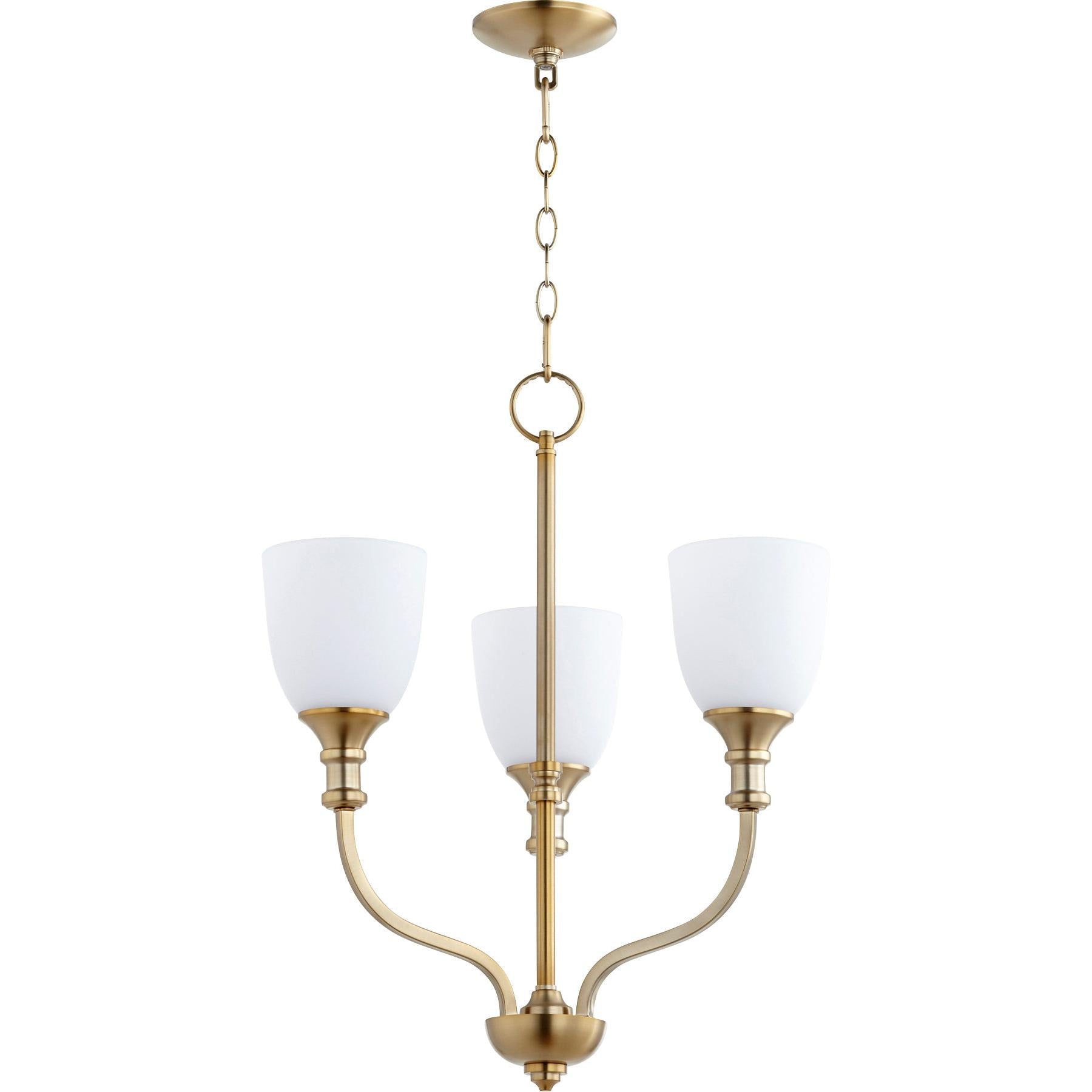 Quorum Richmond 6811-3-80 Chandelier - Aged Brass