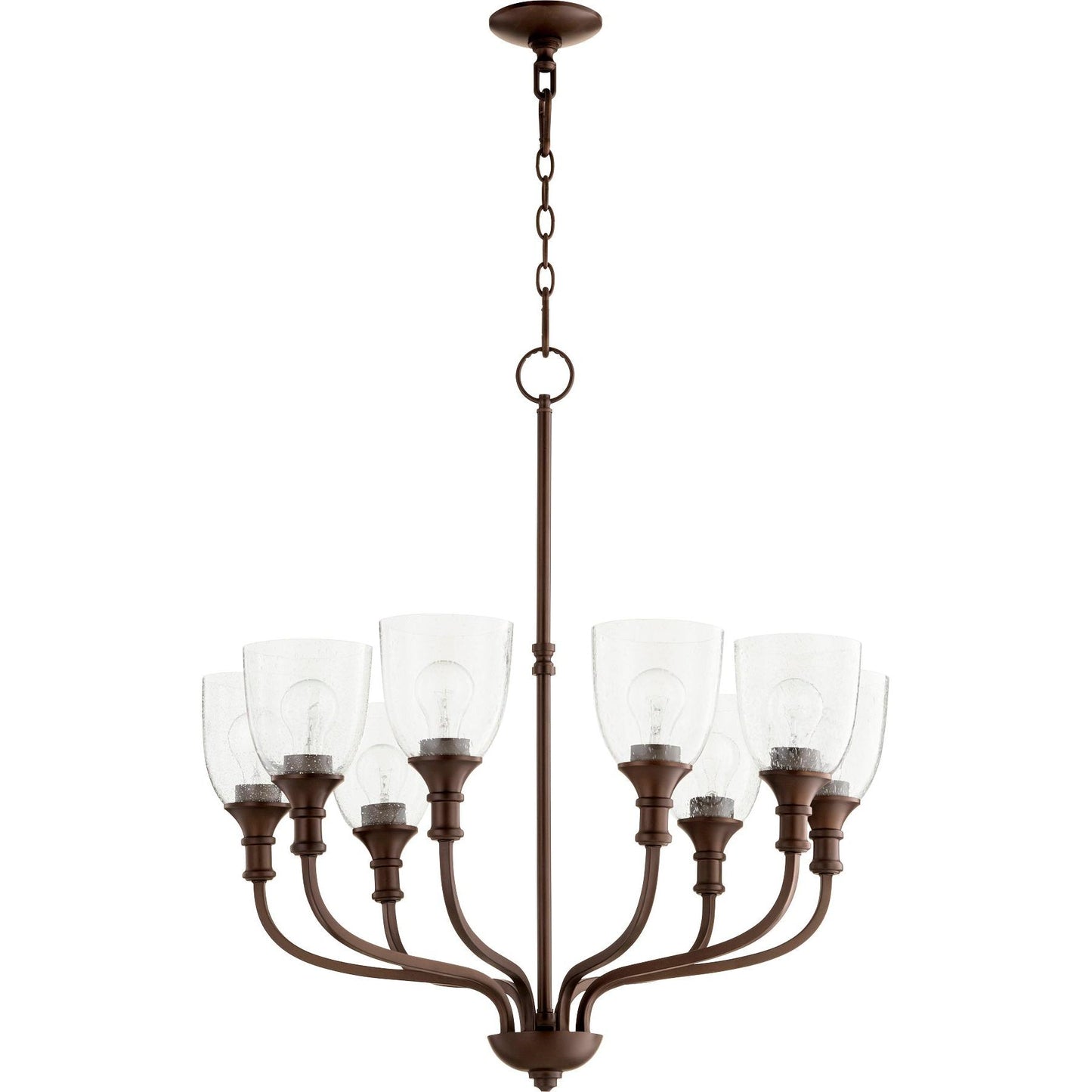 Quorum Richmond 6811-8-186 Chandelier - Oiled Bronze W/ Clear/seeded
