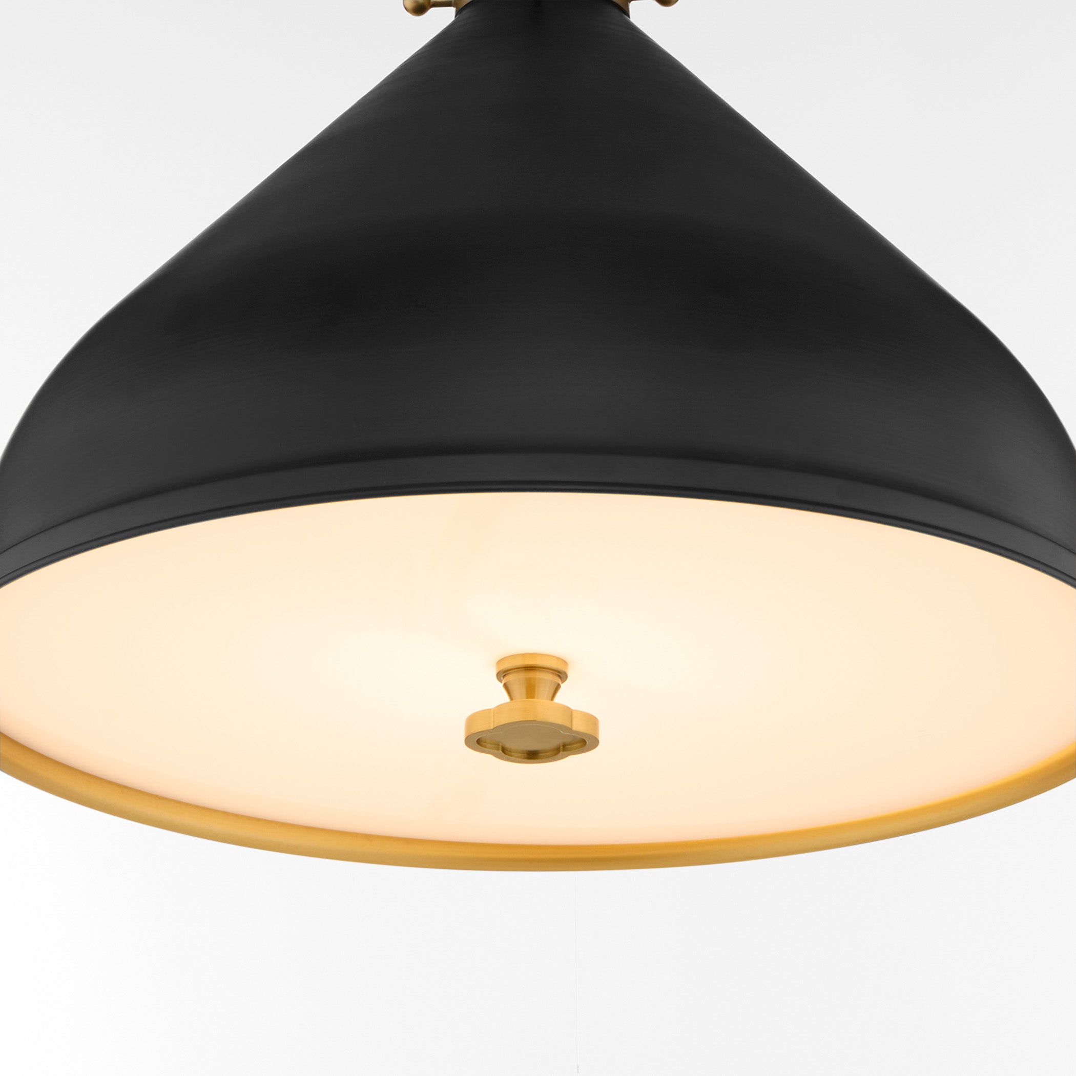 Quorum Bonnel 6863-16-5980 Pendant, UL Damp Rated, Matte Black|Aged Brass