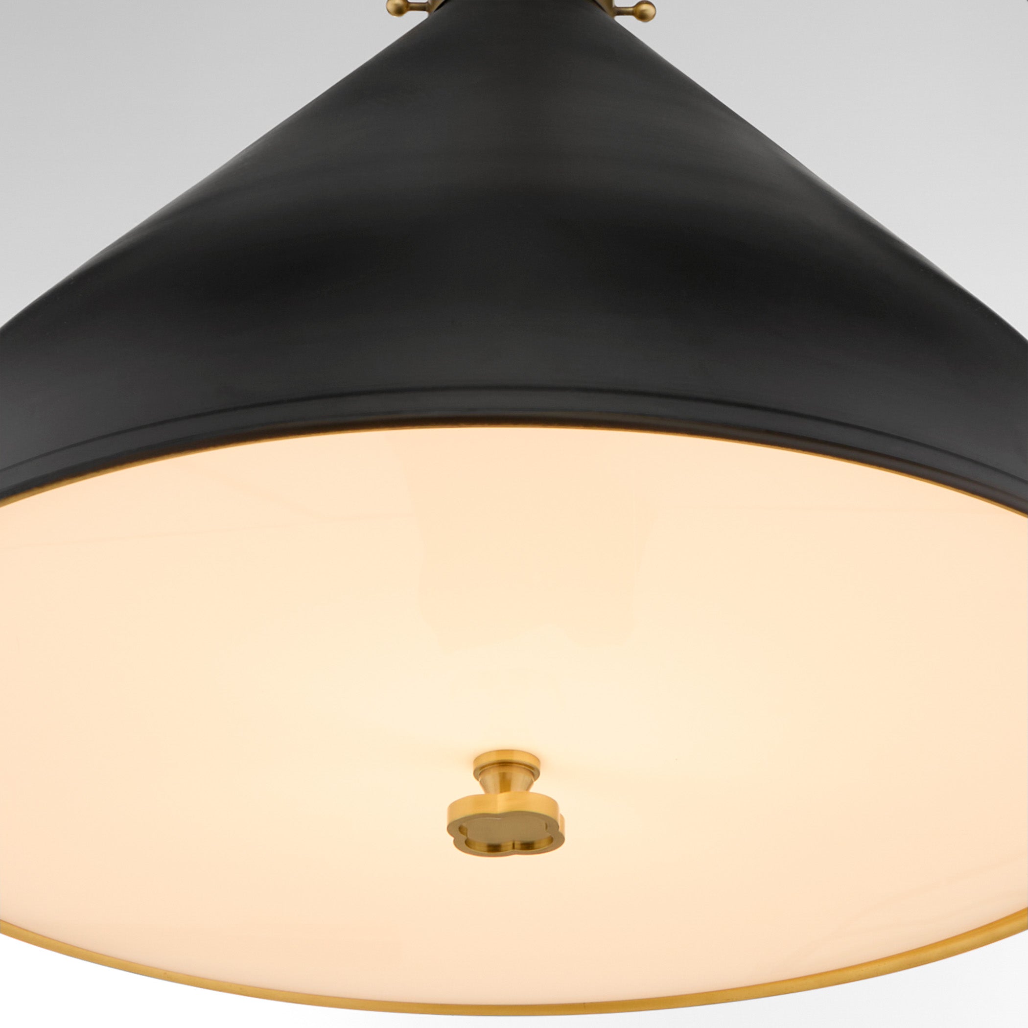 Quorum Bonnel 6863-20-5980 Pendant, UL Damp Rated, Matte Black|Aged Brass