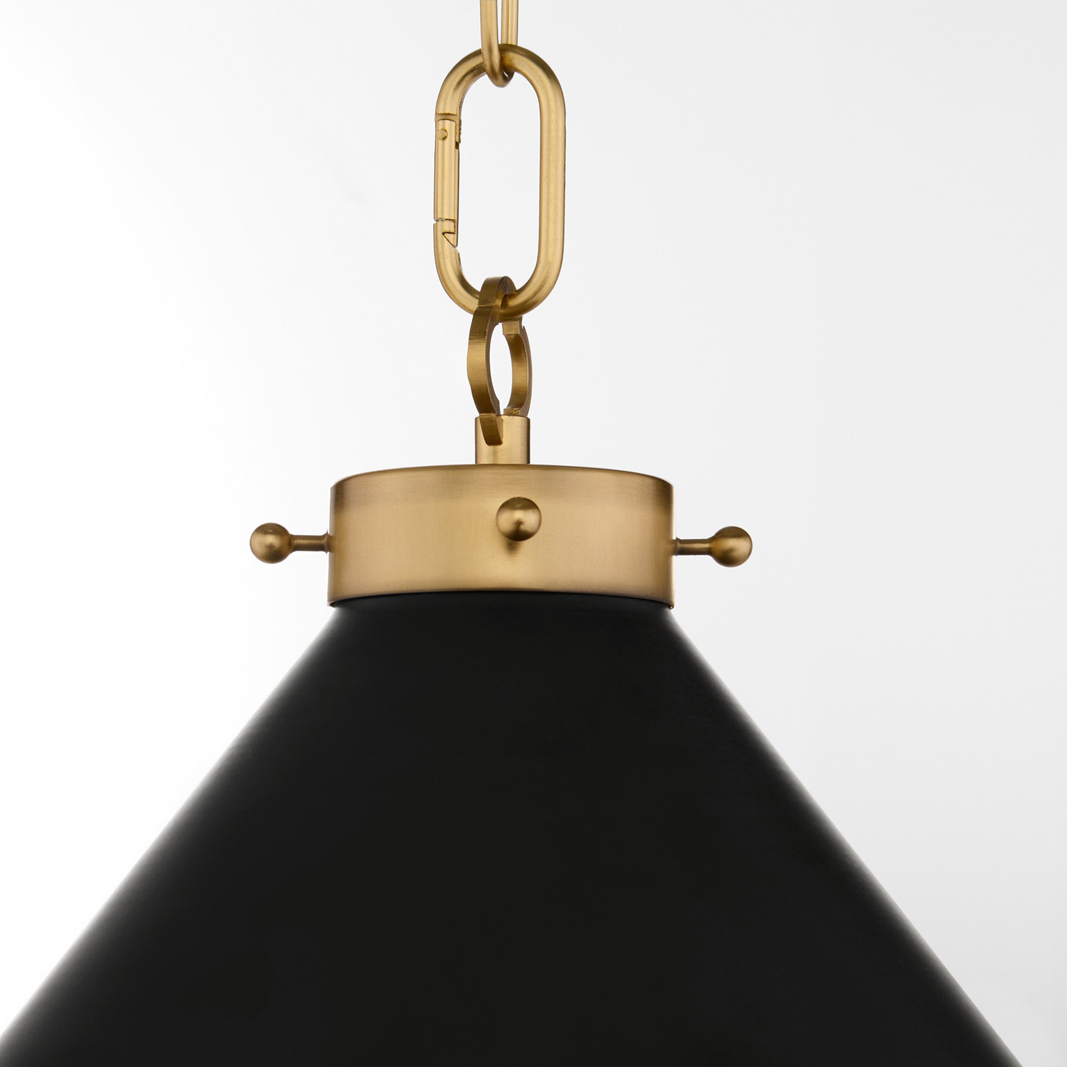 Quorum Bonnel 6863-20-5980 Pendant, UL Damp Rated, Matte Black|Aged Brass