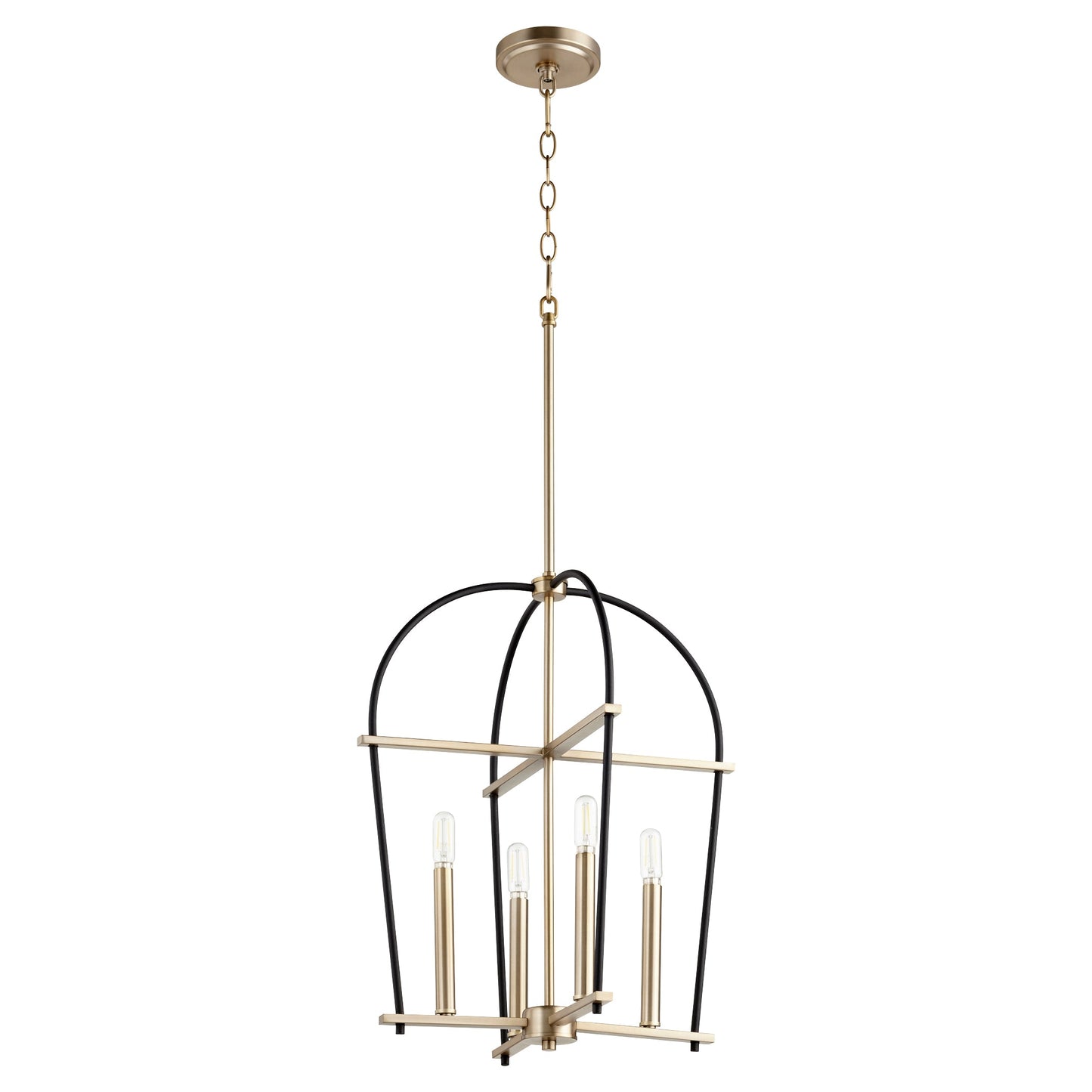 Quorum Espy 687-4-6980 Entry - Textured Black W/ Aged Brass