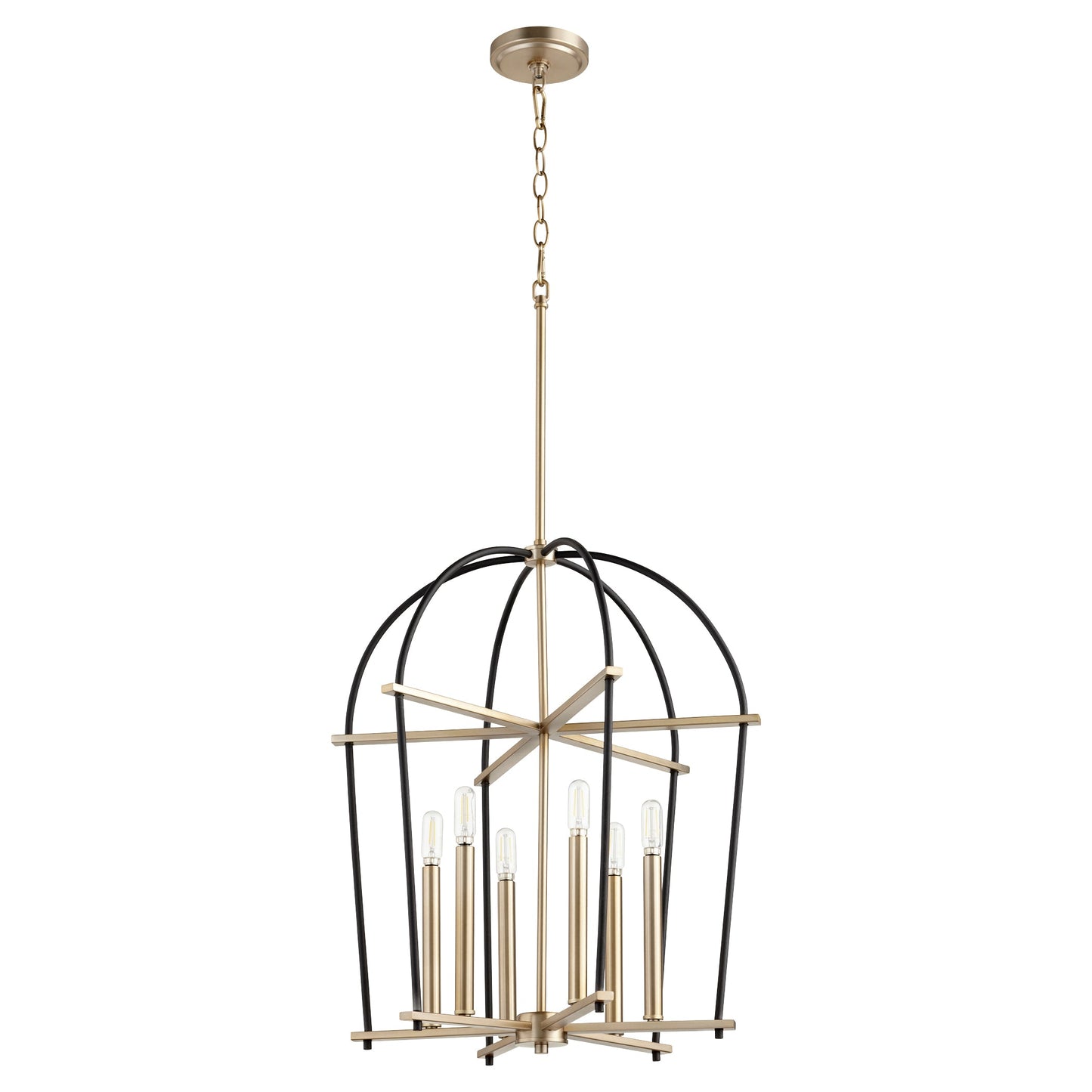 Quorum Espy 687-6-6980 Entry - Textured Black W/ Aged Brass