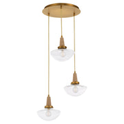 Quorum 692-3-47 Pendant, UL Damp Rated, Brushed Brass