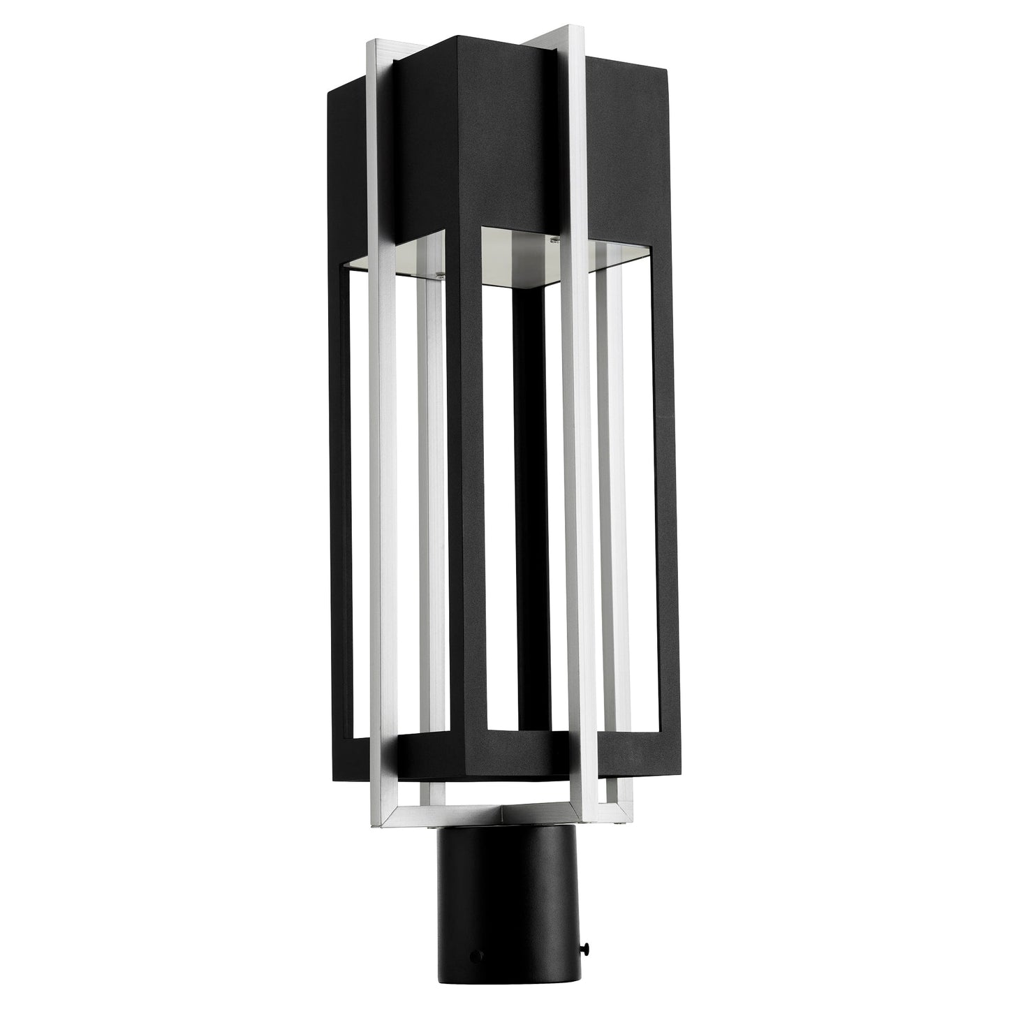 Quorum Al Fresco 713-22-69 Post - Textured Black W/ Brushed Aluminum