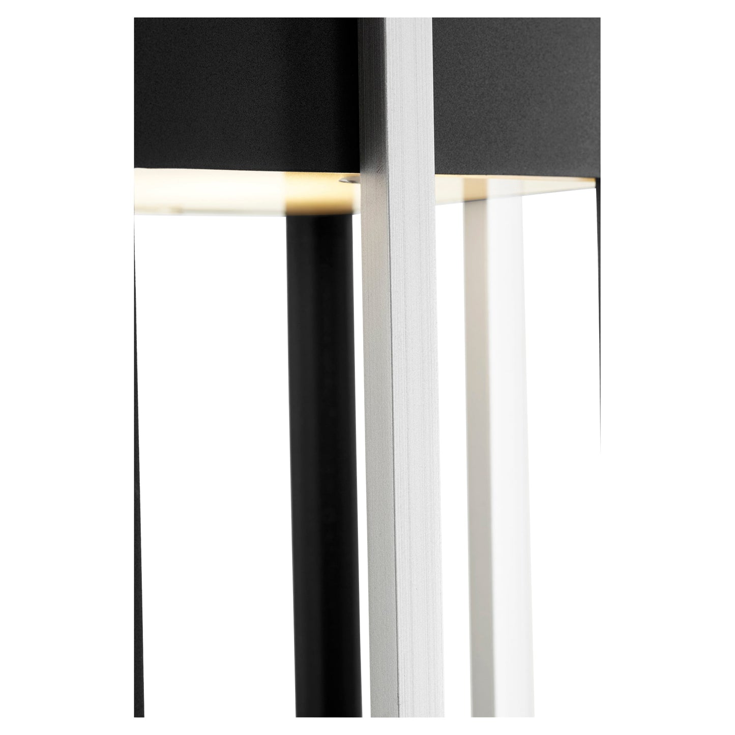 Quorum Al Fresco 713-22-69 Post - Textured Black W/ Brushed Aluminum